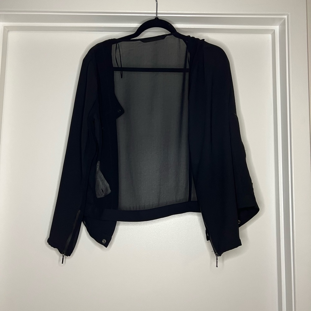 Zara Basic Black Sheer Jacket